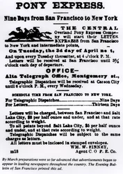 Pony Express, Nine Days from San Francisco to New York